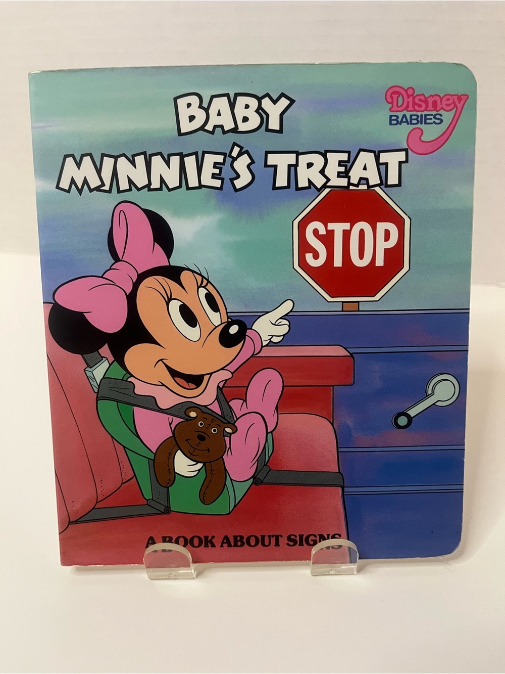 Vintage Disney Babies Grolier Books 1987- Baby Minnie’s Treat- Board Book